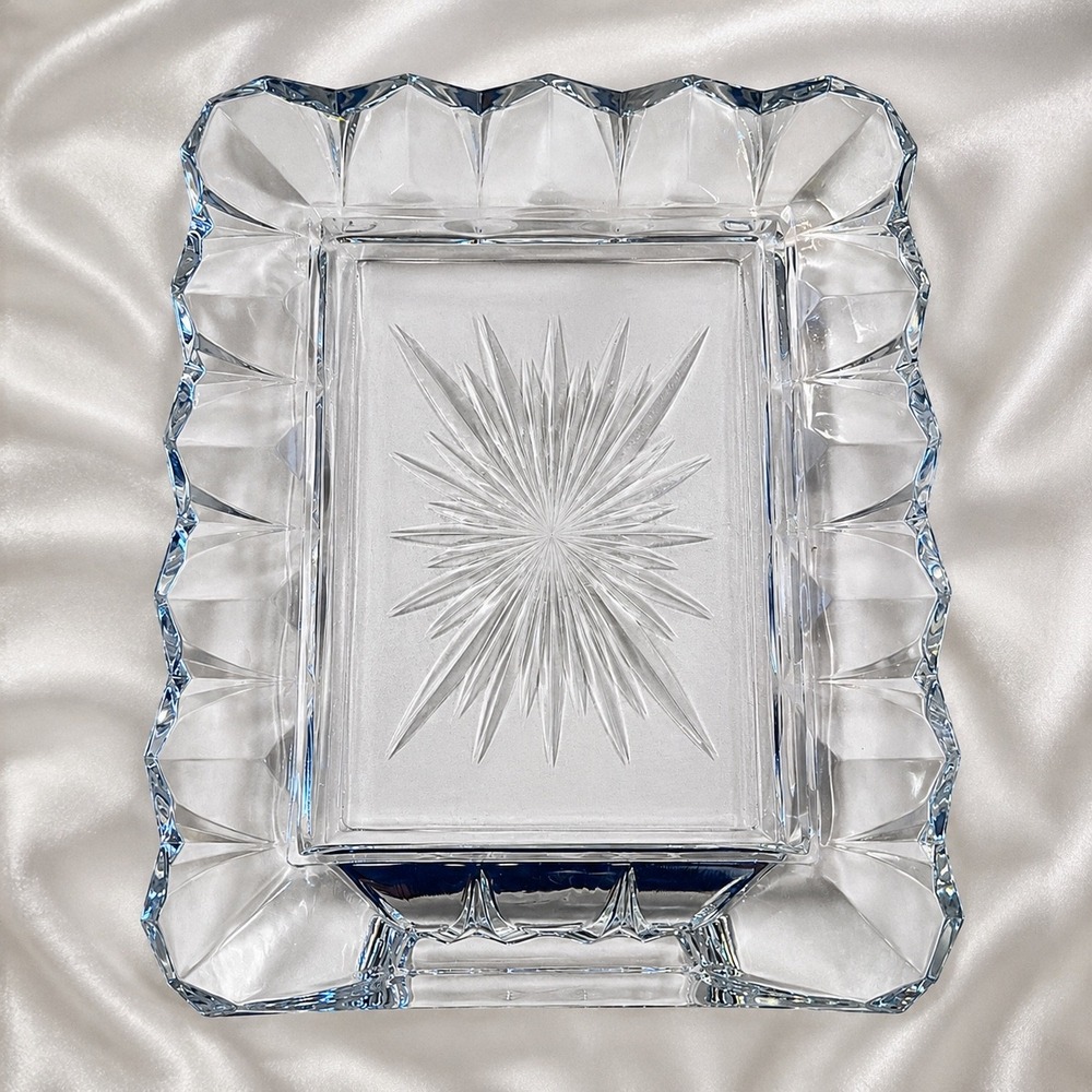 Crystal d'Arques Blossom Lead Crystal 5x7 Picture Frame Starburst Scalloped Edge